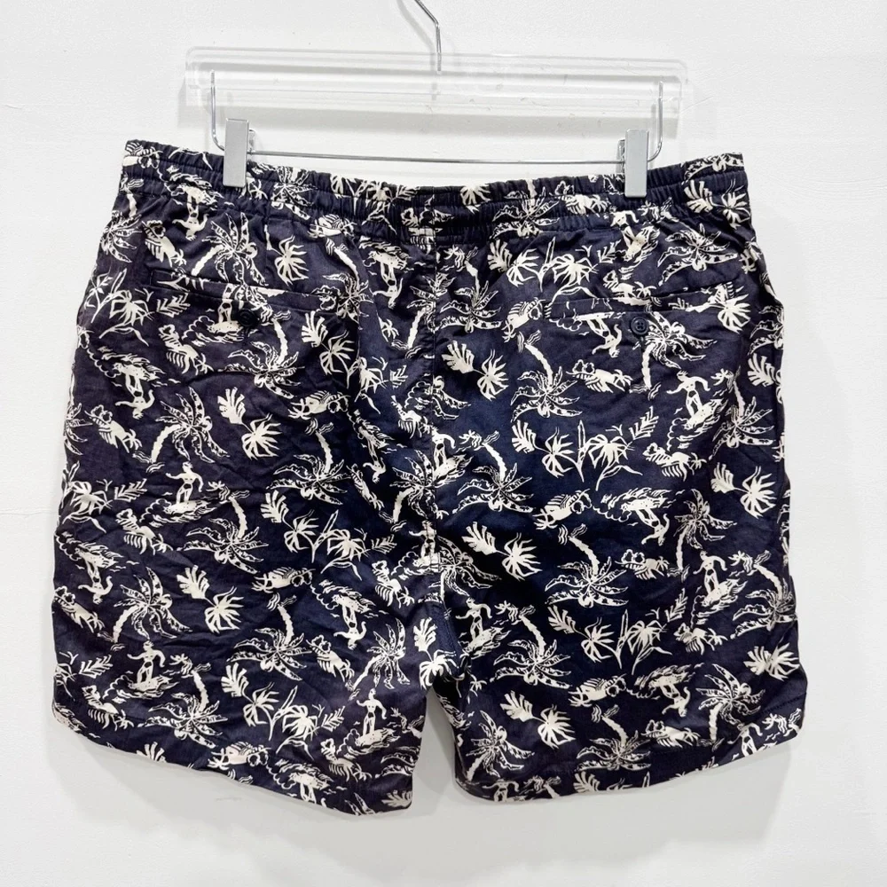 J. Crew Dock Shorts in Surfer Print Boardshorts Swim Trunks XL